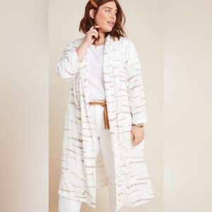 BB Dakota Deedra Long Duster White/tan very Beachy Boho style in 1x NWOT